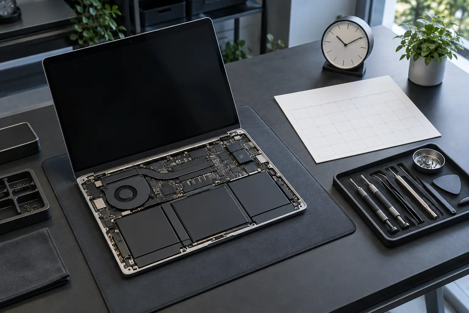 Premium repair workbench scene specifically illustrating Appointment service in Tampa