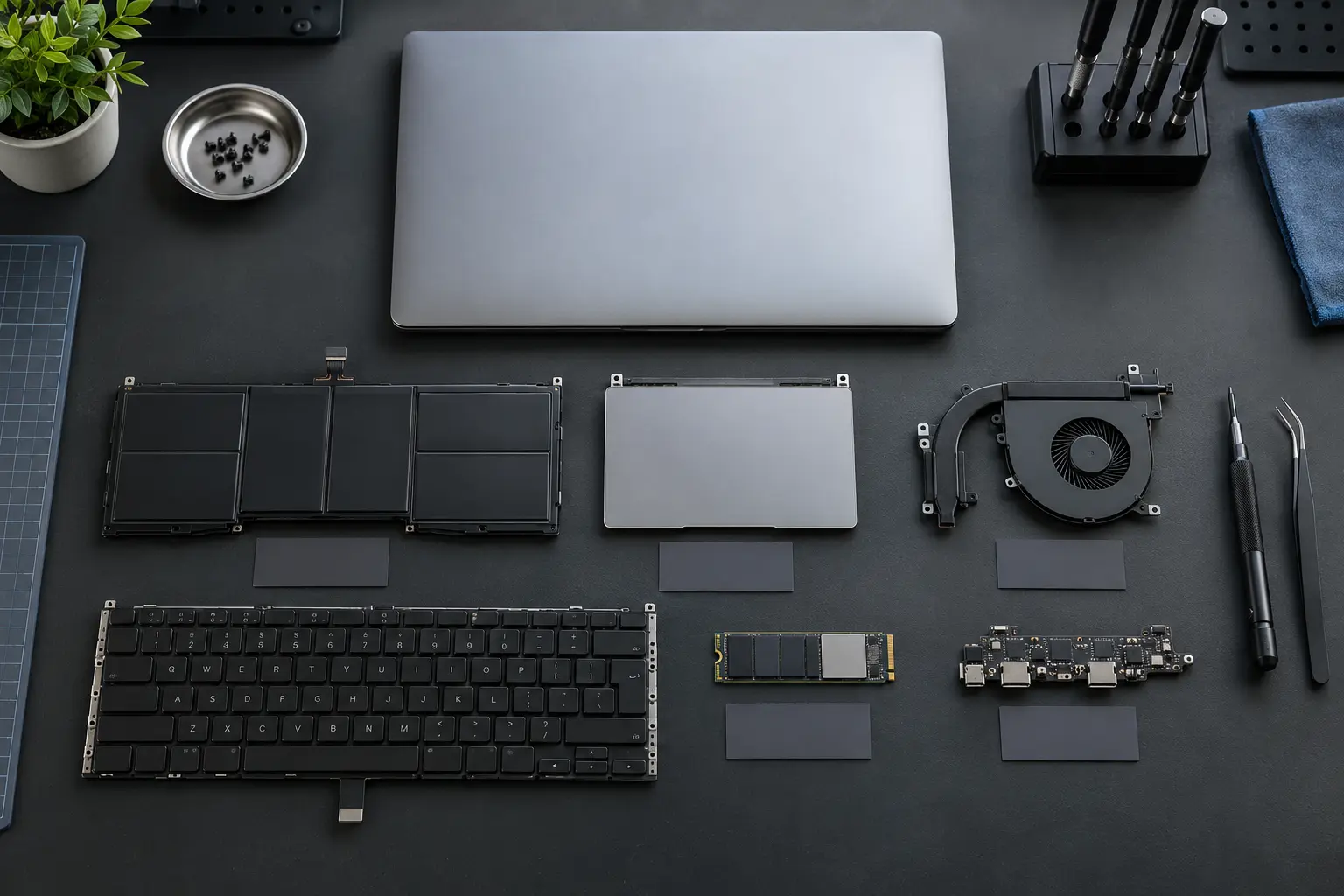 Premium repair workbench scene specifically illustrating Repair Prices service in Tampa